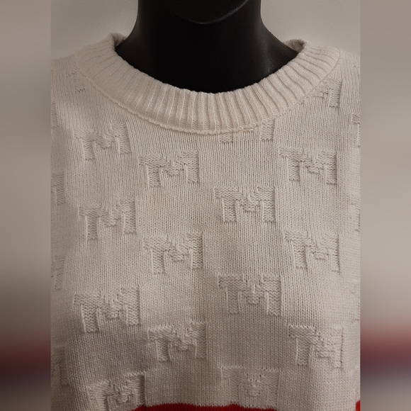 Vintage JESS XL Hugga Mugga White Striped Men's Sweater - Picture 2 of 9